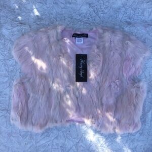 Women's Pink Real Fur Teddy Jacket